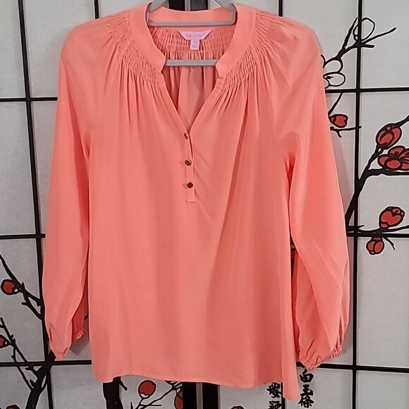 Lilly Pulitzer Women 100% Silk Elsa Blouse - Picture 1 of 9